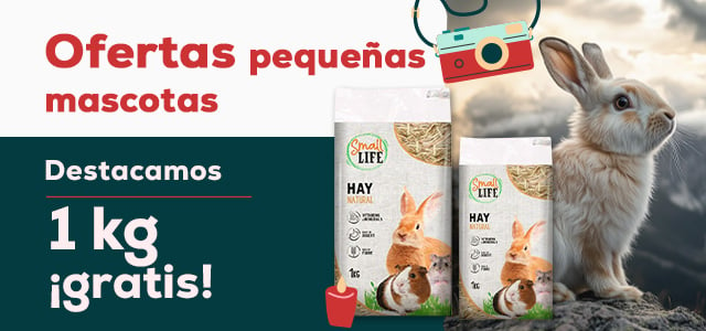 Pequeñas mascotas  🐰 |  1 Kilo ¡gratis! con heno natural Small life 2 kg